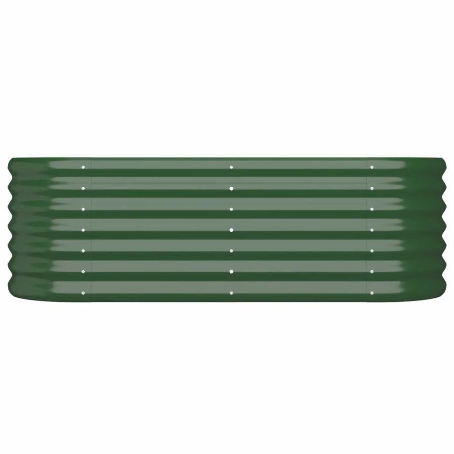 Roheline ovaalne aia taimelava, galvaniseeritud teras, 114 x 40 x 36 cm – 3