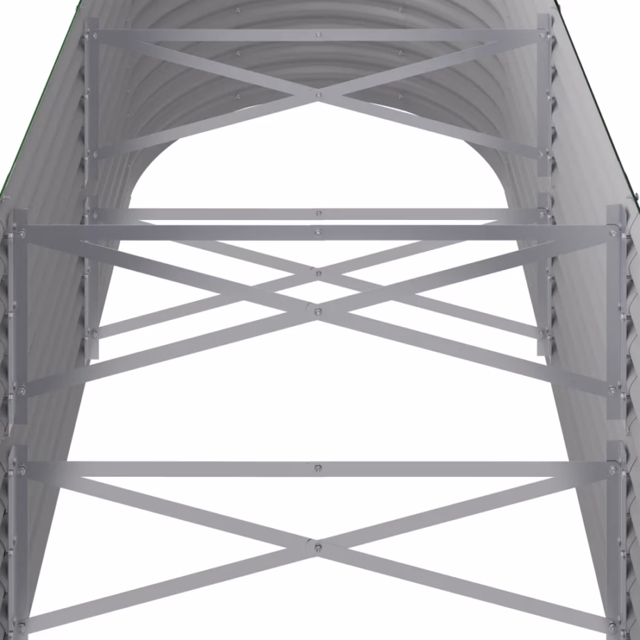 Roheline ovaalne aia taimelava, galvaniseeritud teras, 224 x 80 x 68 cm – 5