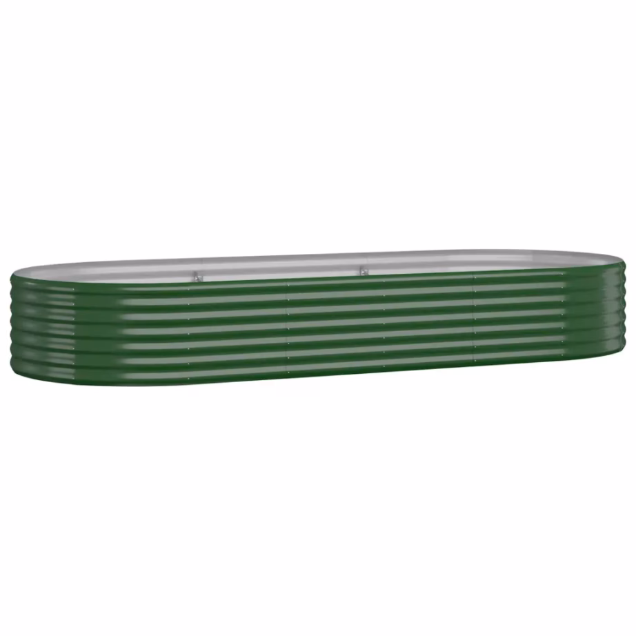 Ovaalne aia taimelava, galvaniseeritud teras, roheline, 249 x 100 x 36 cm – 2
