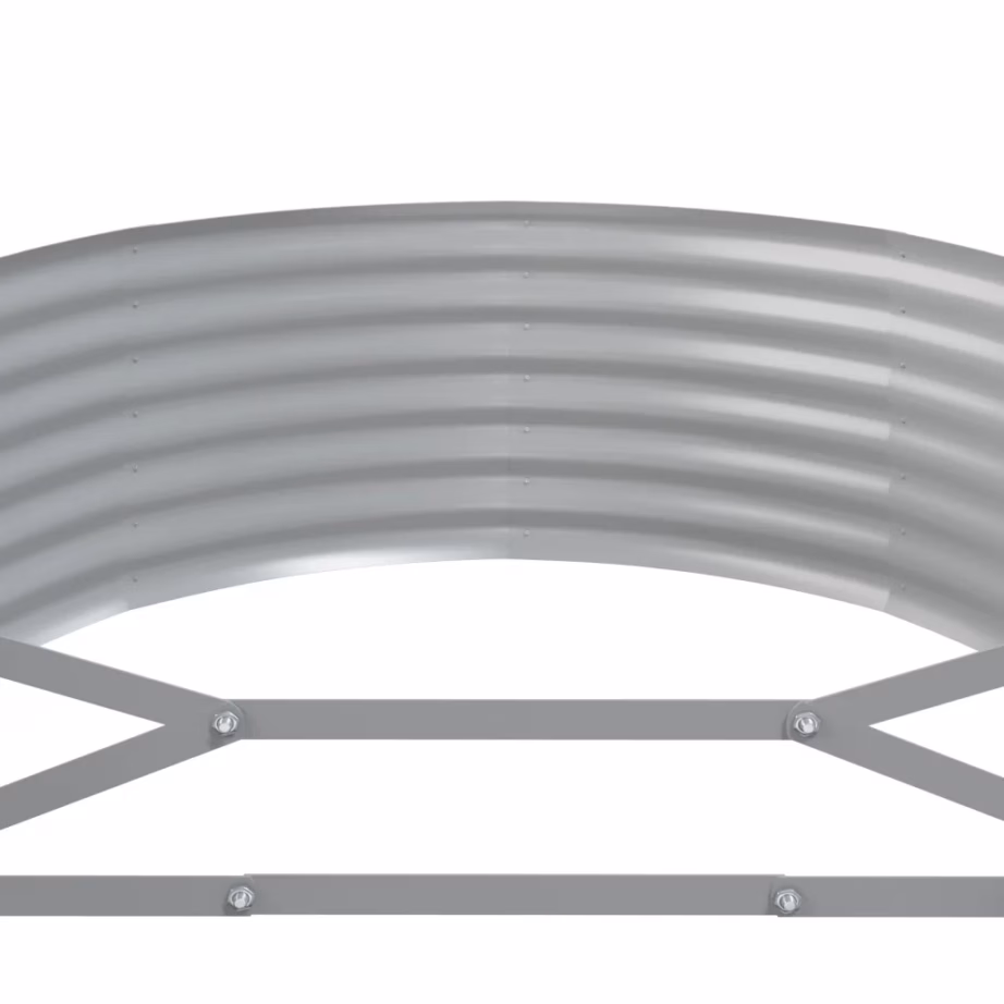 Ovaalne aia taimelava, galvaniseeritud teras, roheline, 249 x 100 x 36 cm – 5