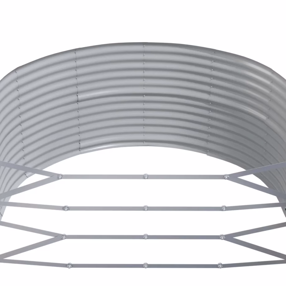 Ovaalne aia taimelava, roheline galvaniseeritud teras, 291 x 140 x 68 cm – 5