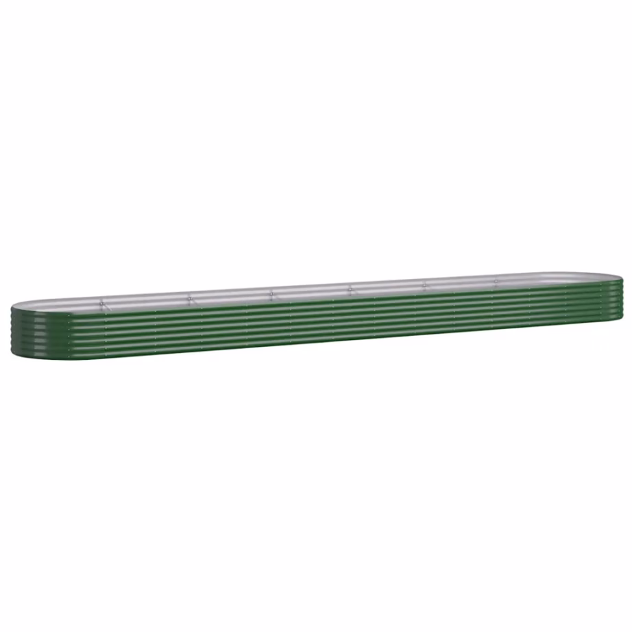 Ovaalne aia taimelava galvaniseeritud terasest, roheline, 544 x 100 x 36 cm – 2