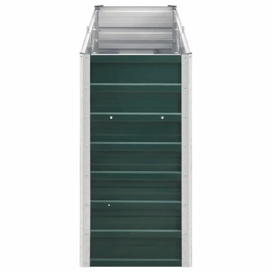 Roheline tsingitud terasest taimelava, 240 x 40 x 77 cm, avatud põhjaosaga – 5