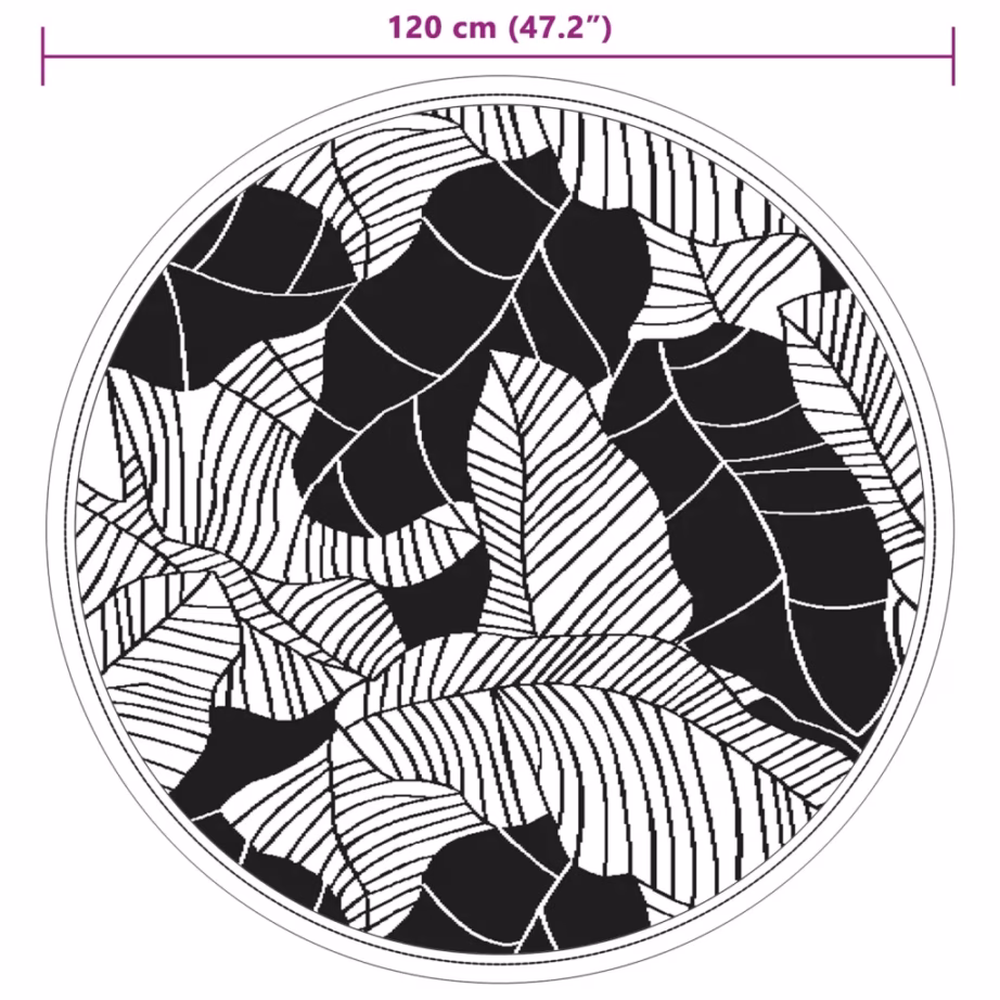 Ümmargune välisvaip ARAKIL, roheline jacquard-mustriga, Ø 120 cm, polüpropüleen – 6