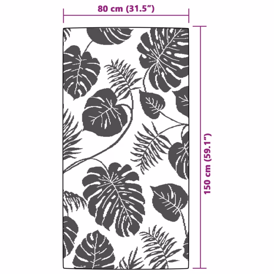 Roheline ümberpööratav õuevaip ARAKIL, 80 x 150 cm, polüpropüleen – 6