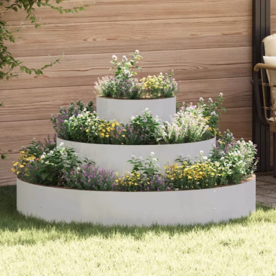 Hõbedane aia istutuspeenar roostevabast terasest, 120 x 120 x 20 cm