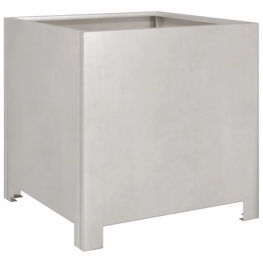 Aia taimekast põhjaga, roostevaba teras, hõbedane, 40 x 40 x 40 cm – 6