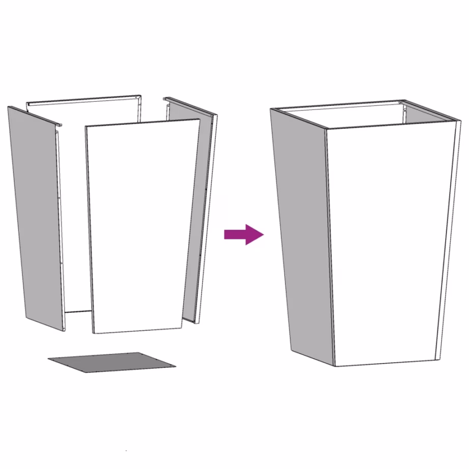 Roostevabast terasest aia taimekastid põhjaga, 2 tk, hõbedased, 45 x 45 x 75 cm – 10