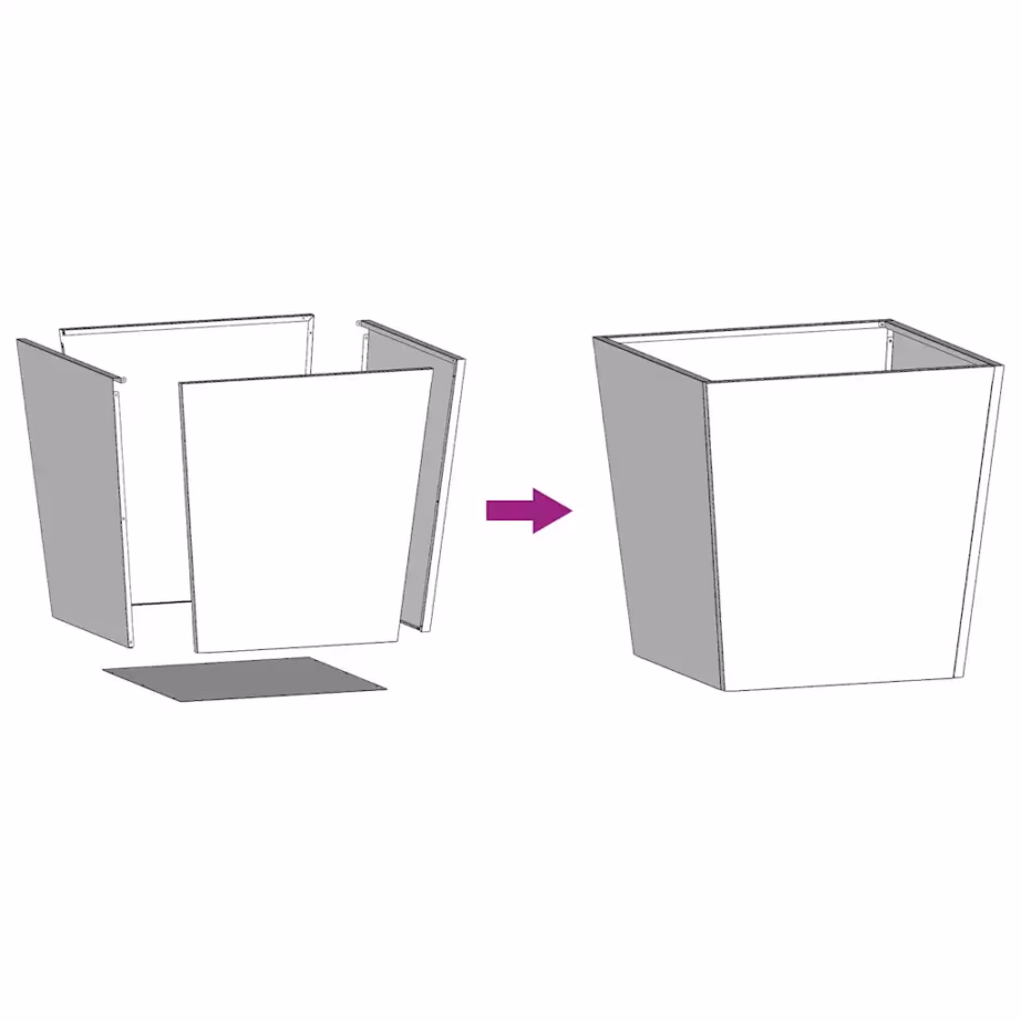 Roostevabast terasest aia taimekastid põhjaga, 2 tk, hõbedane, 50 x 50 x 50 cm – 10