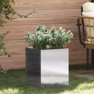 Roostevabast terasest aiapott, hõbedane, 32 x 32 x 40 cm