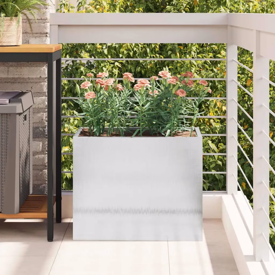 Roostevabast terasest aiapott välitingimustesse, 50 x 32 x 40 cm, hõbedane – 4