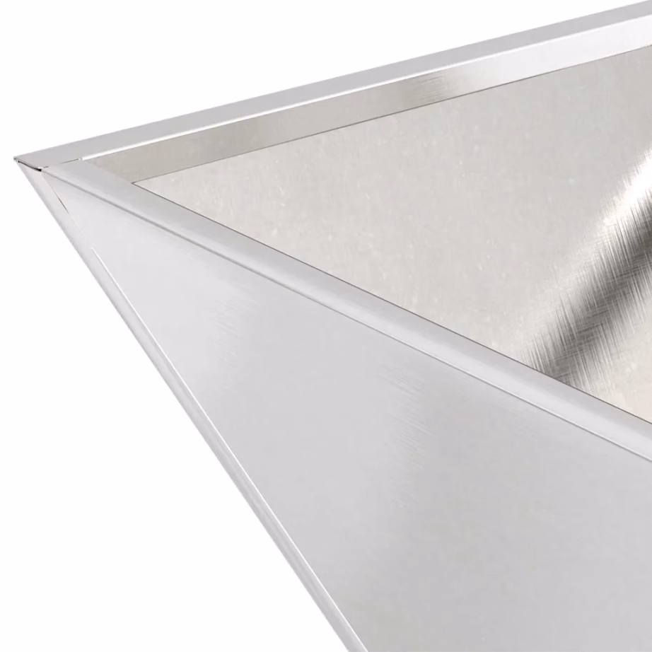 Trapetsikujuline roostevabast terasest istutuspott, hõbedane, 40 x 40 x 15 cm – 9