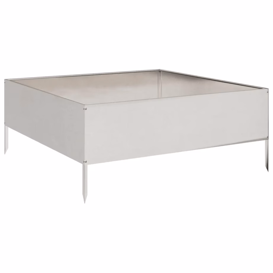 Kõrgendatud aiataimelava roostevabast terasest, 100 x 100 x 25 cm, hõbedane – 2