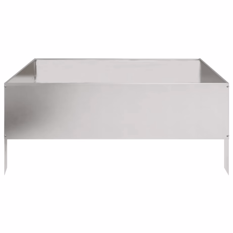 Kõrgendatud aiataimelava roostevabast terasest, 100 x 100 x 25 cm, hõbedane – 4