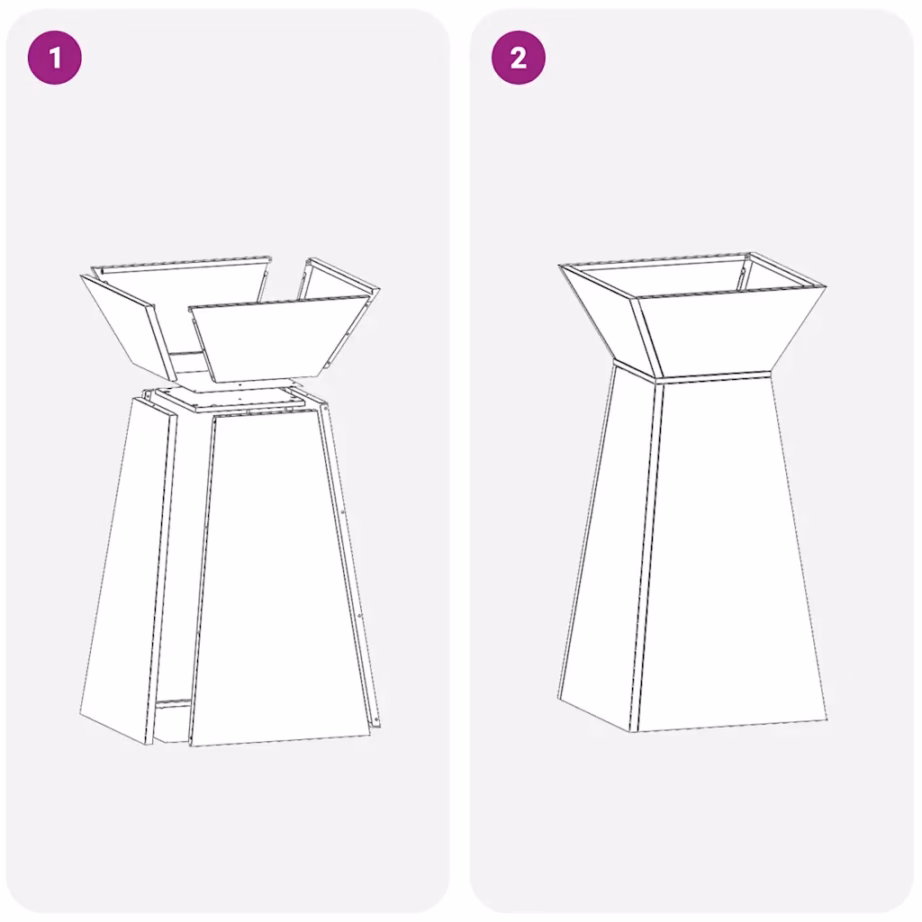 Sambakujuline roostevabast terasest istutusnõu, hõbedane, 35 x 35 x 73 cm – 10