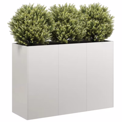 Roostevabast terasest kõrgendatud taimekast avatud põhjaga, hõbedane, 120 x 40 x 80 cm