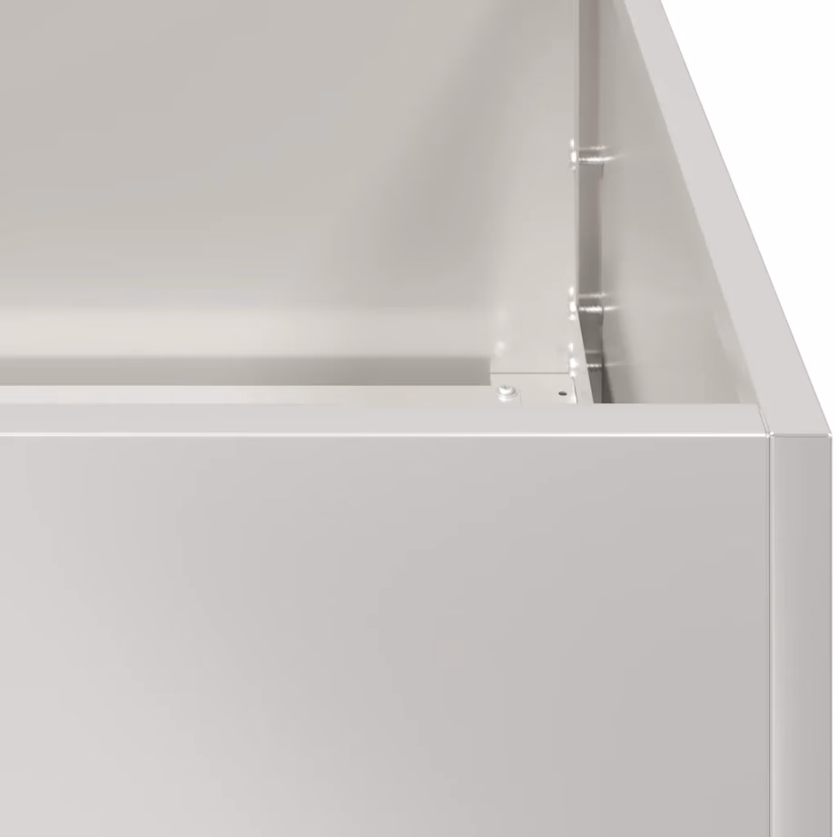 Roostevabast terasest kõrgendatud taimekast avatud põhjaga, hõbedane, 120 x 40 x 80 cm – 7