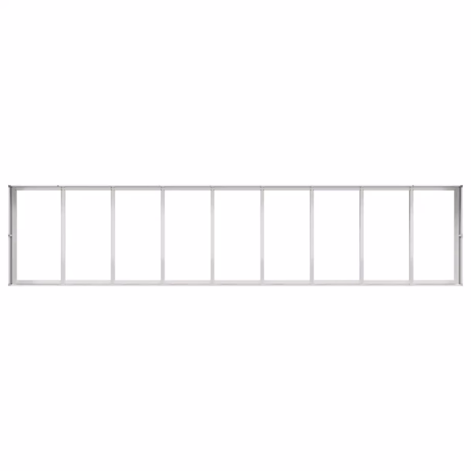 Roostevabast terasest avatud põhjaga taimekast, hõbedane, 360 x 80 x 40 cm – 5