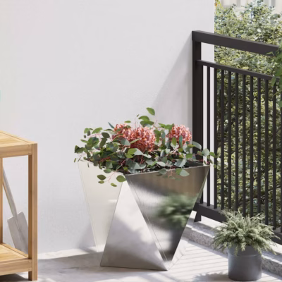 Roostevabast terasest taimekast, hõbedane, 40 x 40 x 40 cm