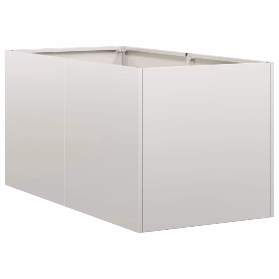 Roostevabast terasest taimekast, hõbedane, 40 x 80 x 40 cm, avatud põhjaga – 2