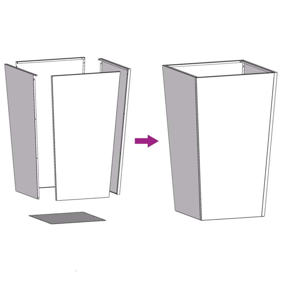 Kõrge roostevabast terasest taimekast põhjaga, 45 x 45 x 75 cm, hõbedane – 8