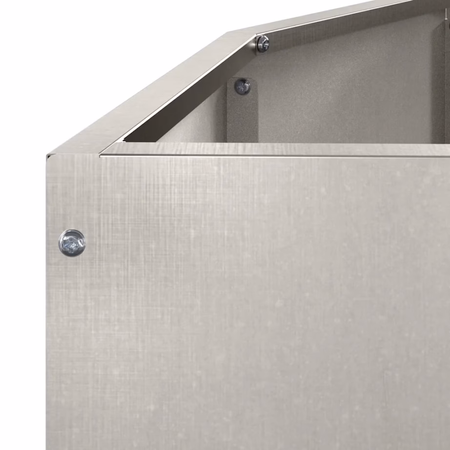 Poolringikujuline roostevabast terasest taimekast, hõbedane, 120 x 60 x 35 cm – 9