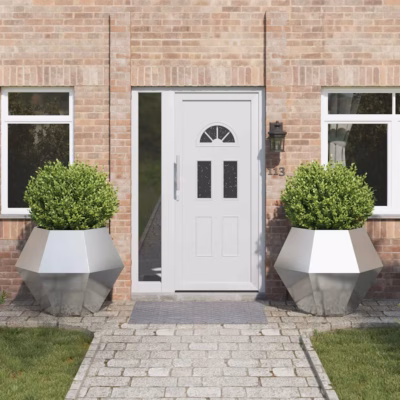 Roostevabast terasest taimekastid, 2 tk, hõbedane, 100 x 100 x 80 cm