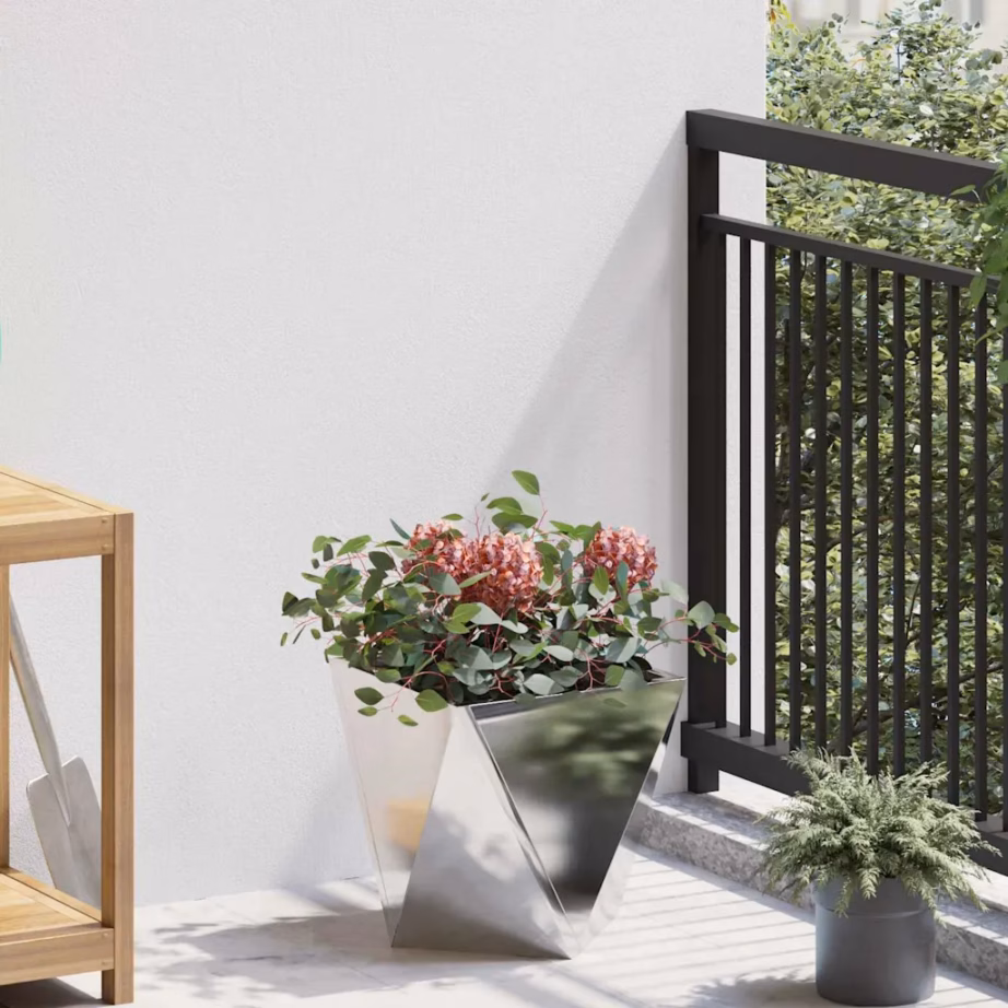 Roostevabast terasest taimekastid, 2 tk, hõbedane, 30 x 30 x 30 cm – 4