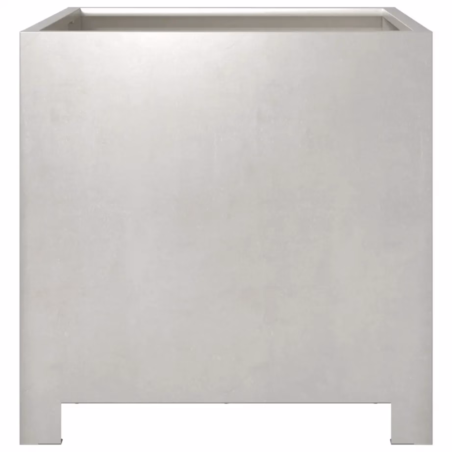 Roostevabast terasest aia taimekastid põhjaga, hõbedane, 2 tk, 40 x 40 x 40 cm, põhja kõrgus 4 cm – 6