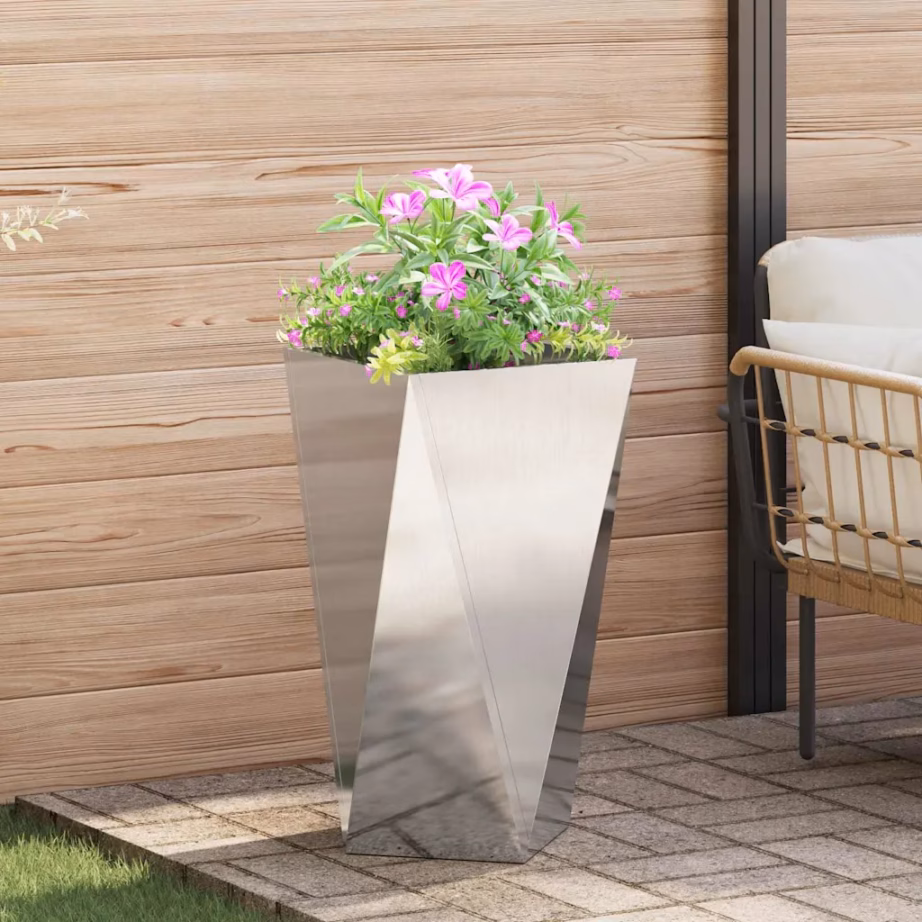Roostevabast terasest taimekastid, 2 tk, hõbedane, 40 x 40 x 75 cm – 4