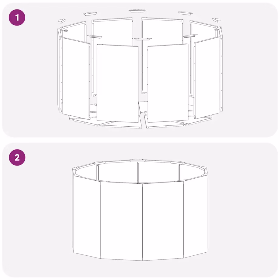 Ümmargune roostevabast terasest taimekast, hõbedane, 90 x 90 x 50 cm – 8