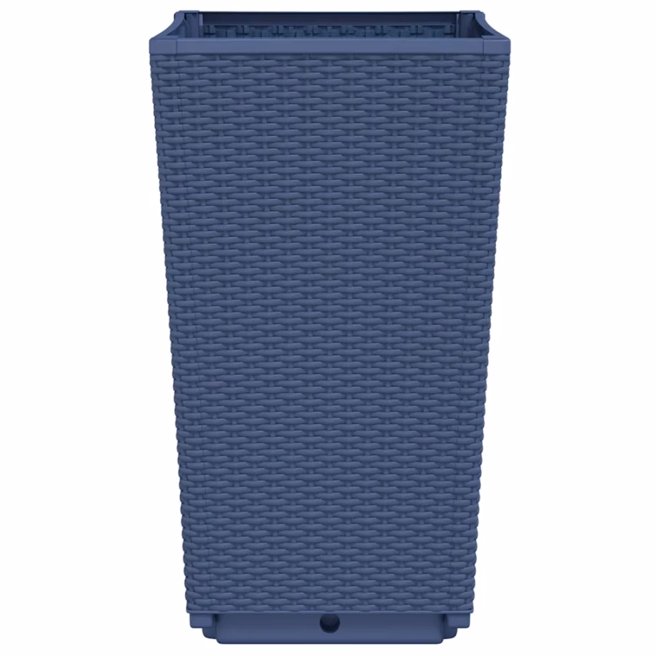 Rotangimustriga aia taimekastid, 4 tk, sinakashall, 32,5 x 32,5 x 57 cm, polüpropüleen – 5