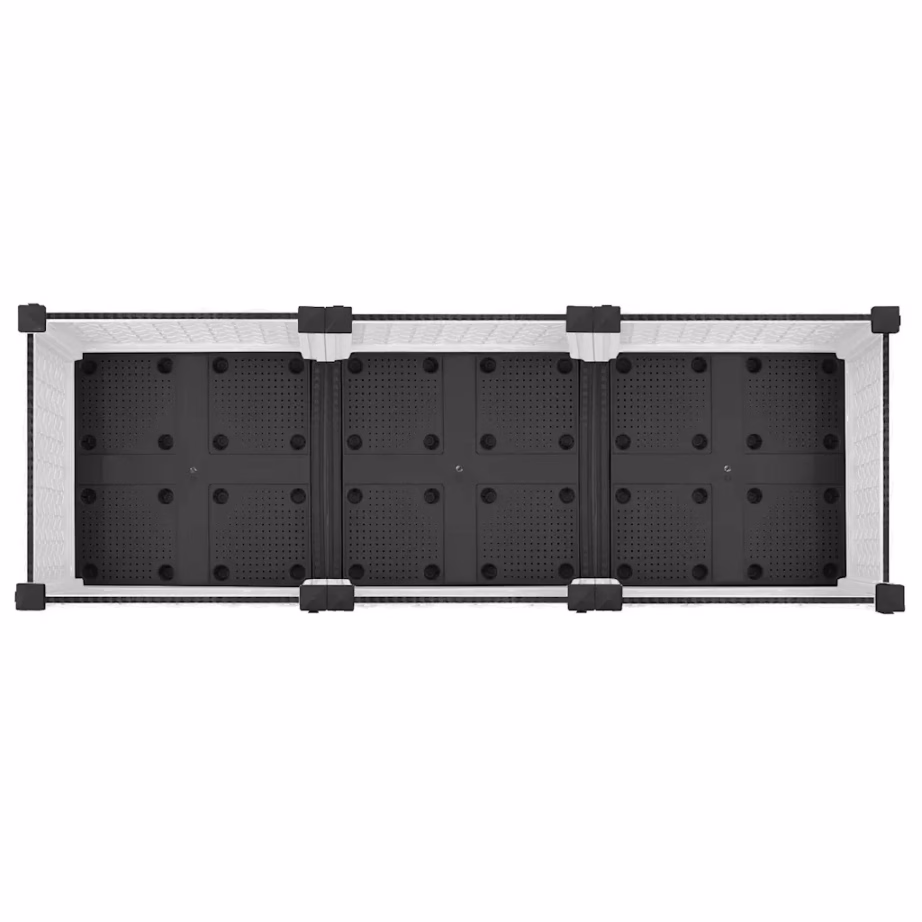 Rotangimustriga taimelava, valge polüpropüleen, 120 x 40 x 71 cm – 5