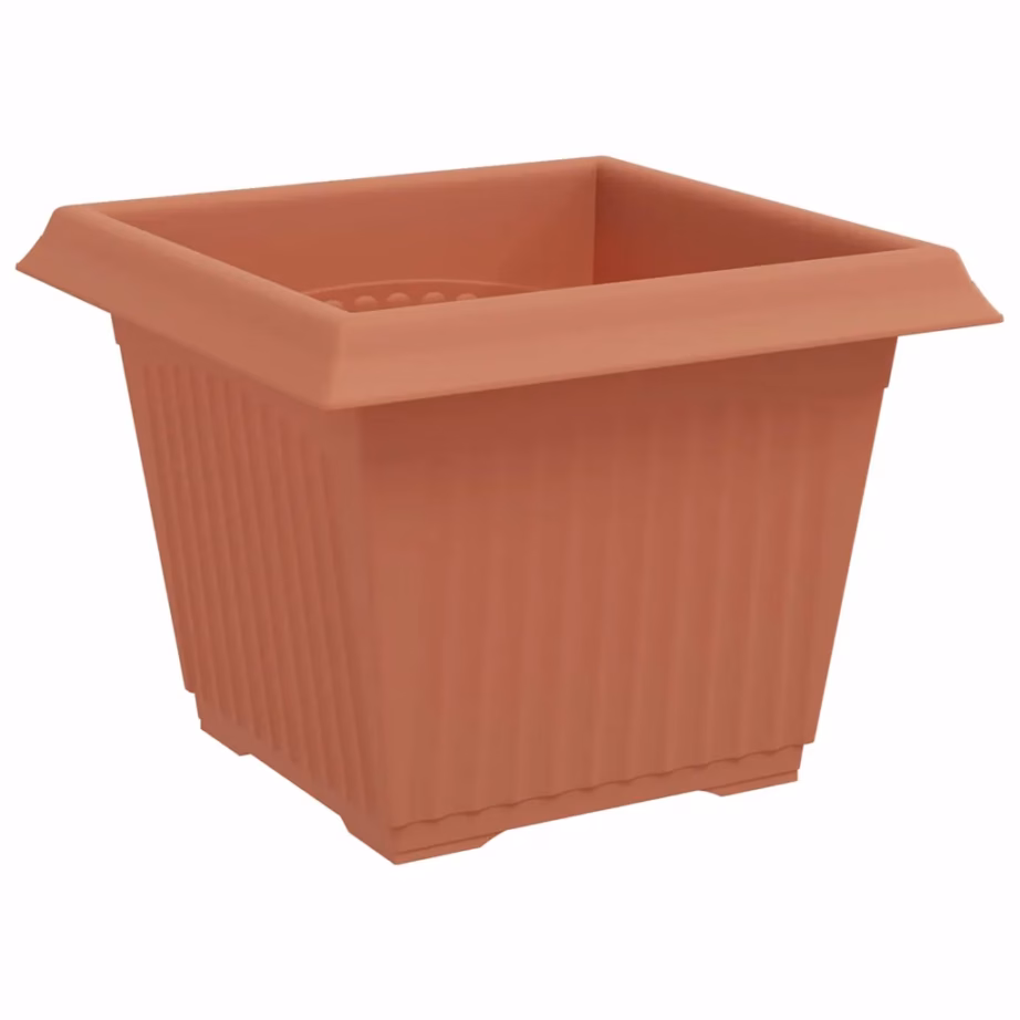 Ruudukujuline plastlillepott, kohviroosa, 24 tk, 23 x 23 x 17,5 cm - 5