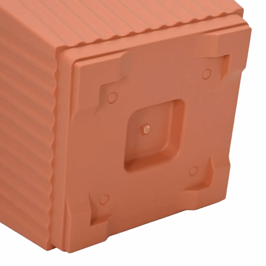 Ruudukujuline plastlillepott, kohviroosa, 24 tk, 23 x 23 x 17,5 cm - 9