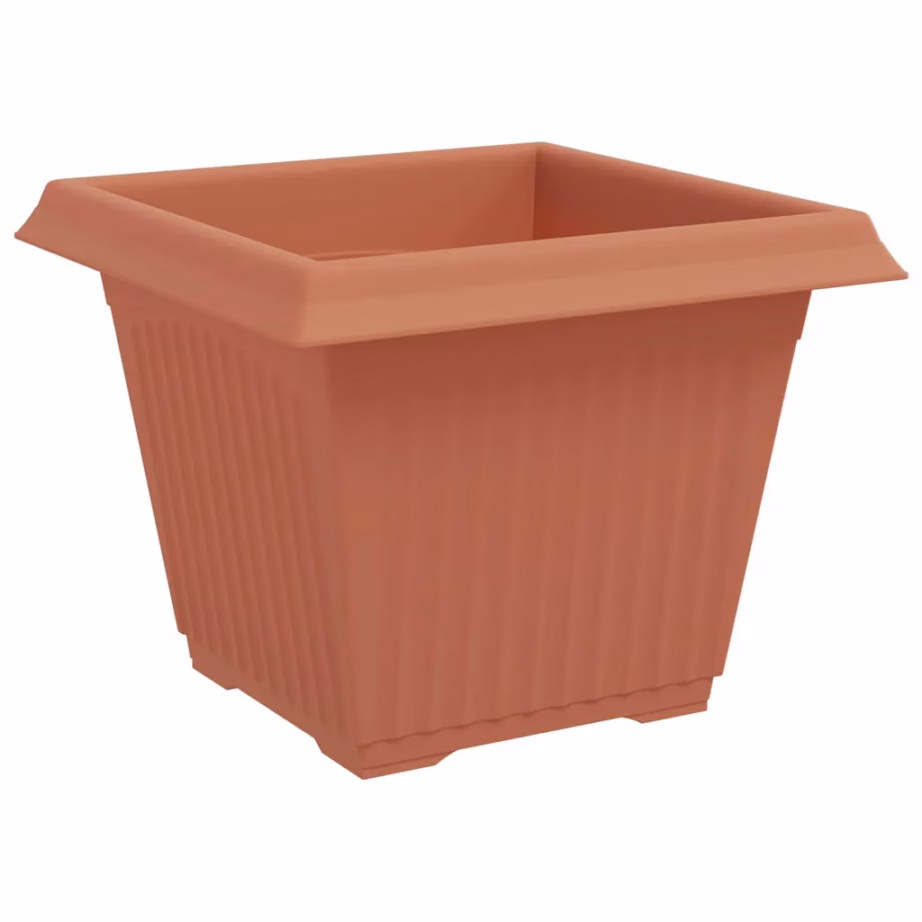 Ruudukujulised plastlillepotid drenaažiavadega, kohviroosa, 6 tk, 28,5 x 28,5 x 22 cm – 5