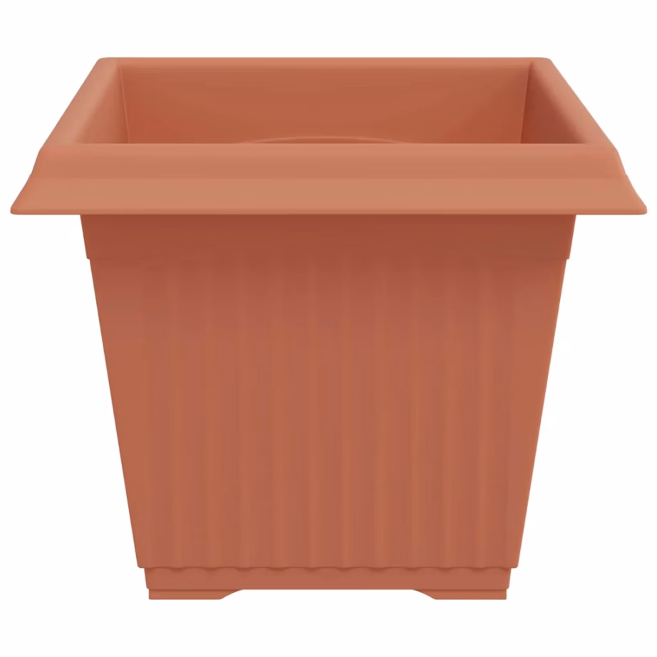 Ruudukujulised plastlillepotid drenaažiavadega, kohviroosa, 6 tk, 28,5 x 28,5 x 22 cm – 6