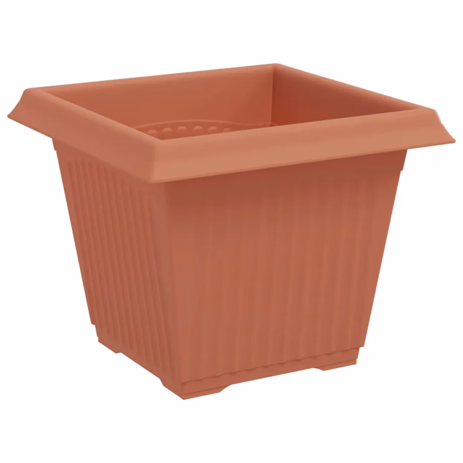 Ruutlillepotid drenaažiavadega, kohviroosa, plastmass, 24 tk, 20 x 20 x 16 cm – 5