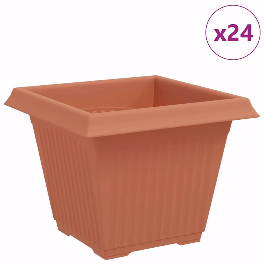 Ruutlillepotid 24 tk, kohviroosa plastmass, 38 x 38 x 30 cm – 2