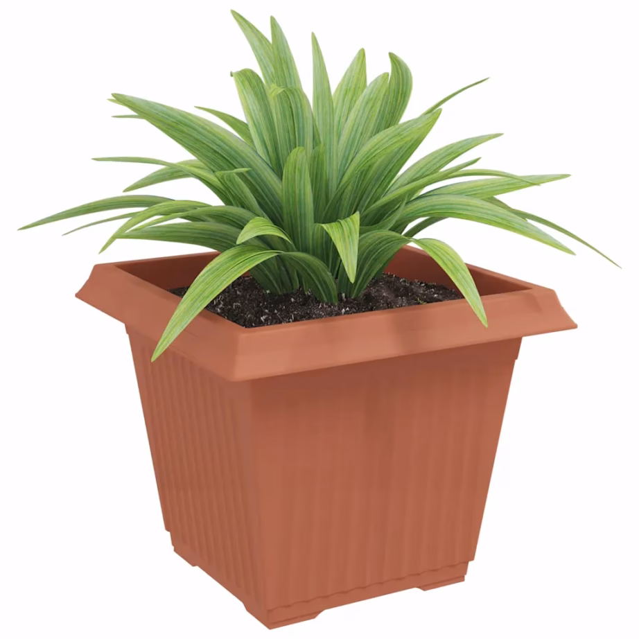 Ruutlillepotid drenaažiavadega, kohviroosa plastmass, 24 tk, 43 x 43 x 33,5 cm – 3