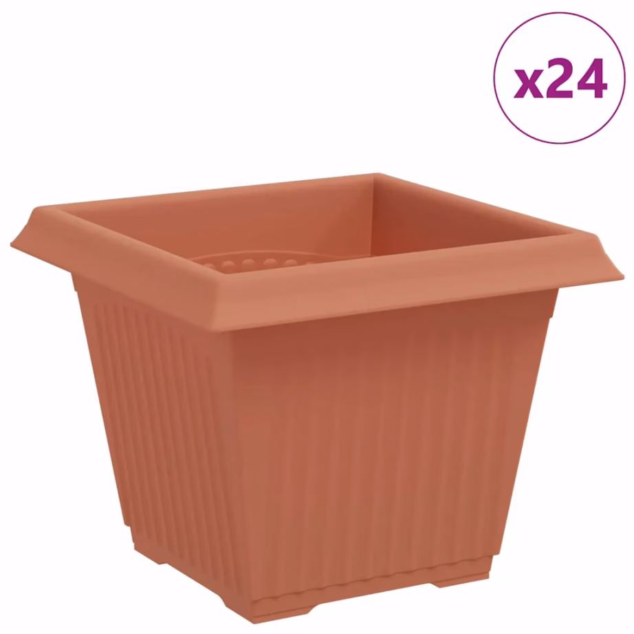 Ruutlillepotid 24 tk, kohviroosa plast, 33 x 33 x 26 cm – 2