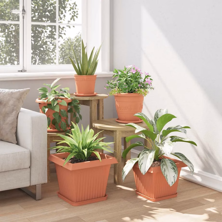 Ruutlillepotid 24 tk, kohviroosa plast, 33 x 33 x 26 cm – 4