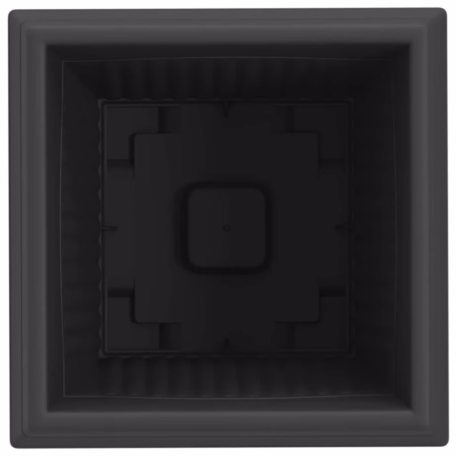 Ruutlillepotid äravooluaukudega, 6 tk, must plast, 38 x 38 x 30 cm – 7