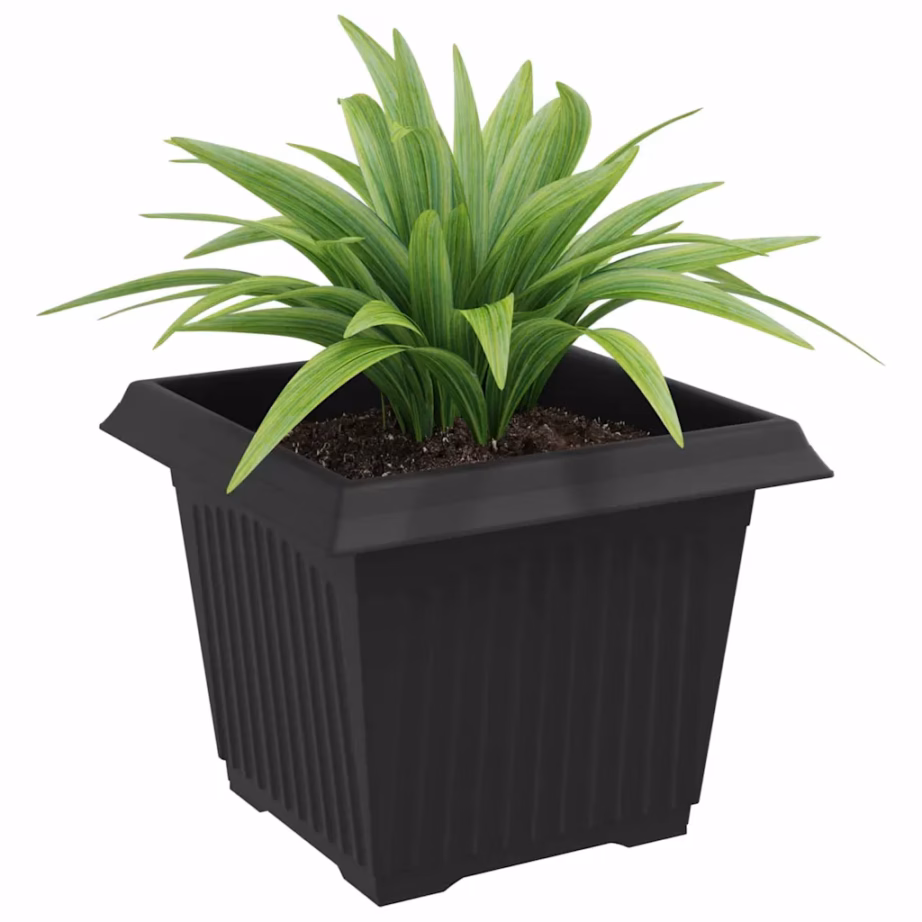 Ruutlillepotid drenaažiavadega, 6 tk, must plastmass, 23 x 23 x 17,5 cm – 3