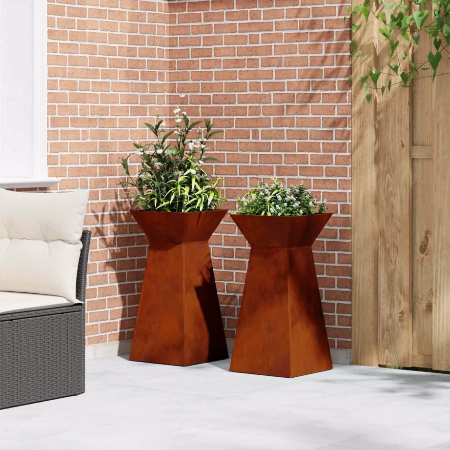 Samba kujuga metallist istutusnõud, 2 tk, hõbedane, 35 x 35 x 73 cm – 4