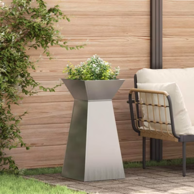 Samba kujuline õue istutusnõu, hõbedane, 35 x 35 x 73 cm