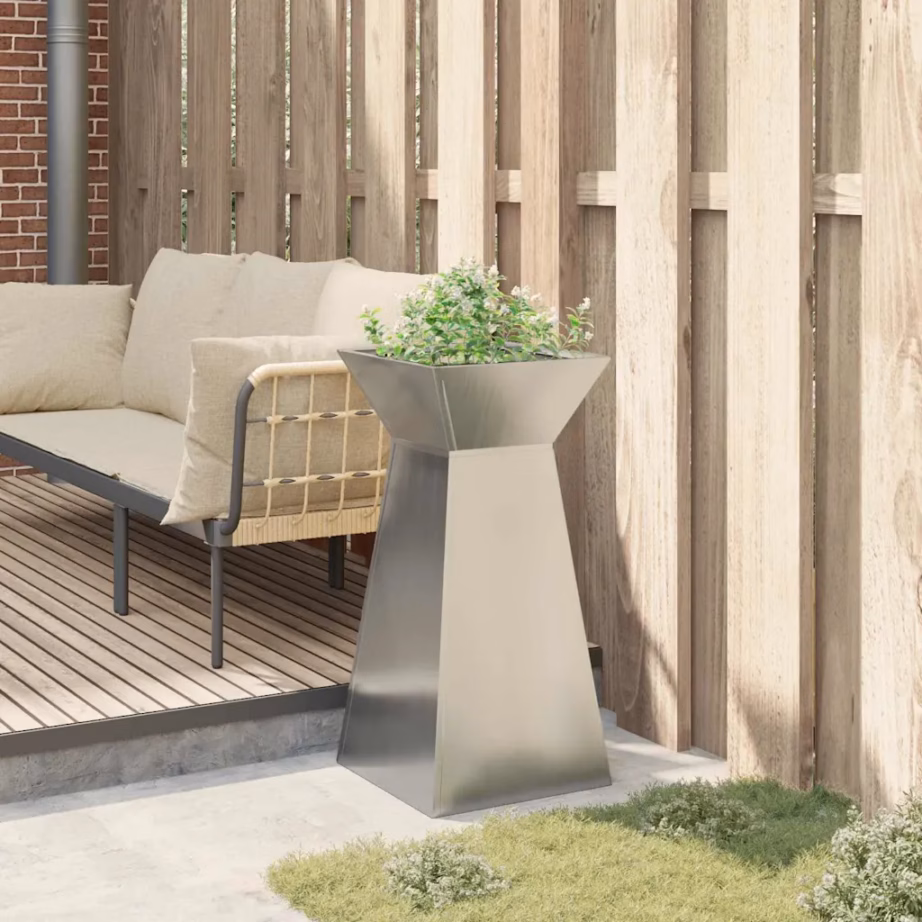 Samba kujuline õue istutusnõu, hõbedane, 35 x 35 x 73 cm – 4