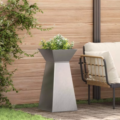 Samba kujulised istutuspotid õue, 2 tk, hõbedane, 35 x 35 x 73 cm