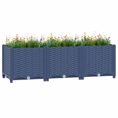 Polüpropüleenist taimekast aeda ja rõdule, sinakashall, 120 x 40 x 38 cm