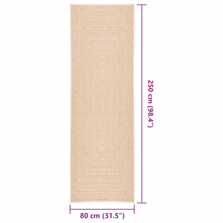 Beež sise- ja õuevaip ZIZUR, džuudi välimusega, 80 x 250 cm – 8